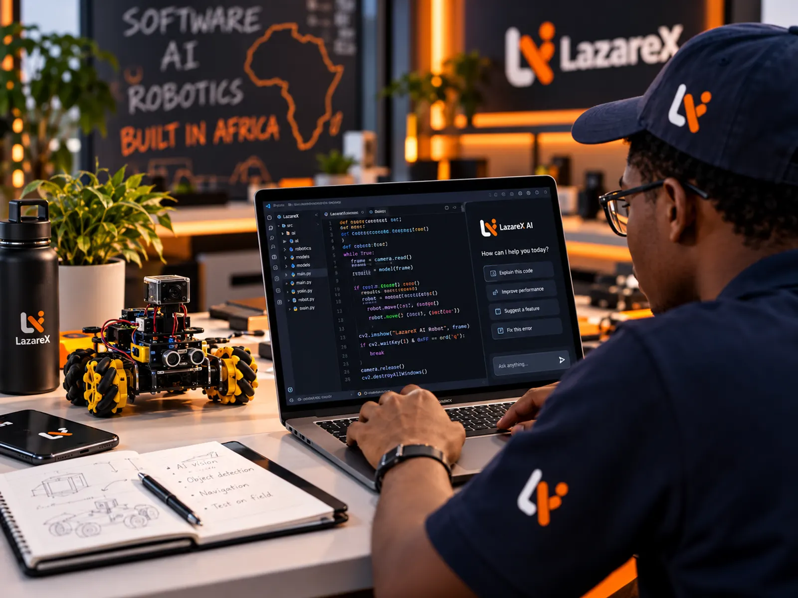 Engineer working in a technology workshop